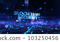 Blockchain Security - businessman working with virtual reality at office. 103250456