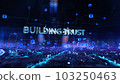 Building Trust - businessman working with virtual reality at office. 103250463
