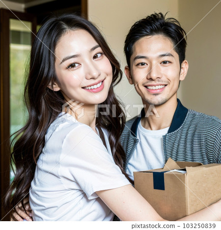 AI-generated beautiful man/beautiful couple moving AI-generated beautiful man/beautiful couple moving 103250839