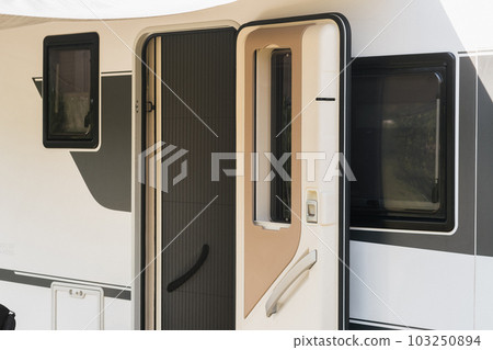 a vacation trip in a motorhome, a rest in a van a vacation trip in a motorhome, a rest in a van 103250894