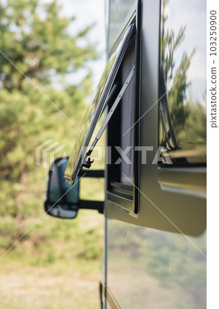 a vacation trip in a motorhome, a rest in a van 103250900