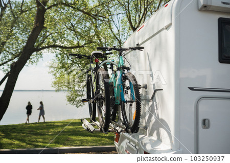 a vacation trip in a motorhome, a rest in a van 103250937