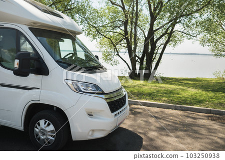 a vacation trip in a motorhome, a rest in a van a vacation trip in a motorhome, a rest in a van 103250938