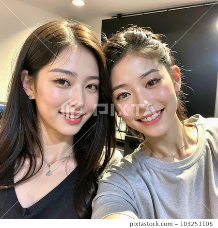 AI-generated beauties, women who take selfies with a smile AI-generated beauties, women who take selfies with a smile 103251108