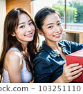 AI-generated beauties, women taking pictures with friends and smiling 103251110