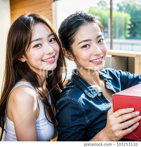 人工智能生成的美女,女人與朋友合影微笑 人工智能生成的美女,女人與朋友合影微笑 103251110