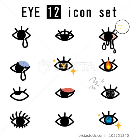 12 types of eye icon set 12 types of eye icon set 103251240