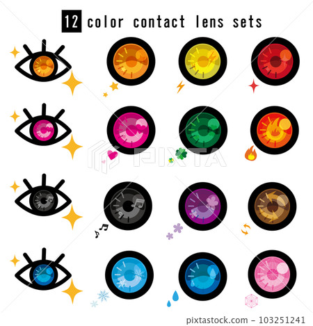 Vector illustration set of color contacts Vector illustration set of color contacts 103251241