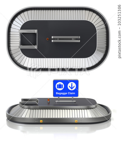 Empty airport baggage claim transporter 103251386