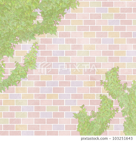 Brick and ivy background material 103251643