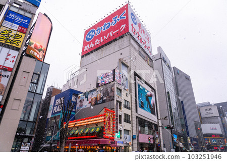 "Tokyo" Snowy winter Shinjuku city scenery "Tokyo" Snowy winter Shinjuku city scenery 103251946