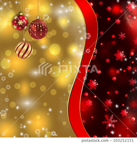 A postcard with Christmas tree balls on a branch and a place for text 103252151