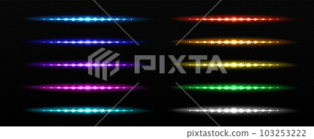 Realistic set of rainbow LED stripes 103253222