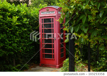 red phone box in green red phone box in green 103253358