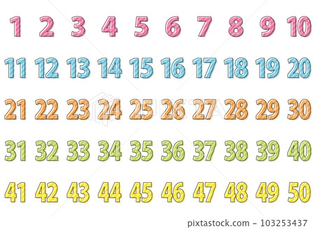Colorful number icon number set 103253437