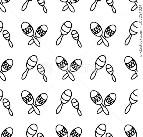 Maracas vector illustration. Seamless Mexican pattern of maraca and maracas. 103254024