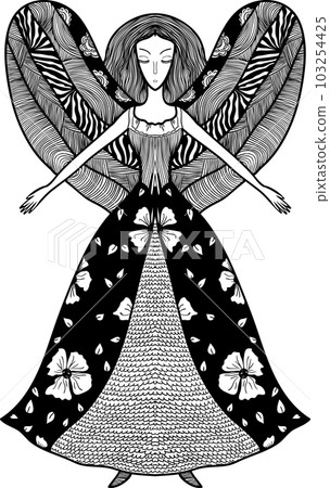 Vector fashion girl portrait. 103254425