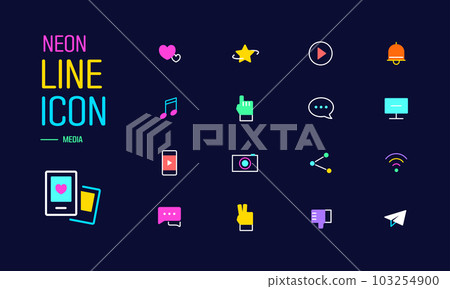 Sparkling neon line icon 103254900