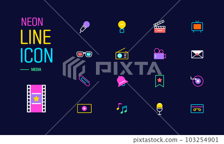 Sparkling neon line icon Sparkling neon line icon 103254901