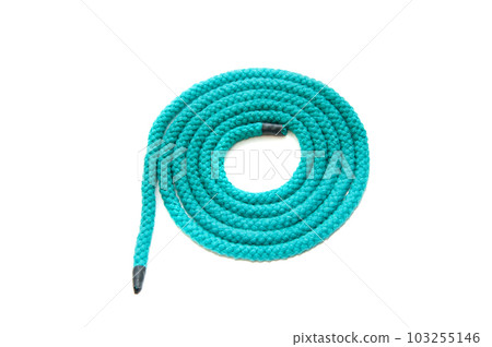 Knot on a cord close-up, isolated on a white background. Knot on a cord close-up, isolated on a white background. 103255146