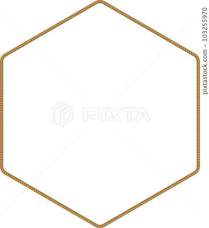 Hexagonal rope frame isolated on white background. Twisted cord. Hexagonal rope frame isolated on white background. Twisted cord. 103255970