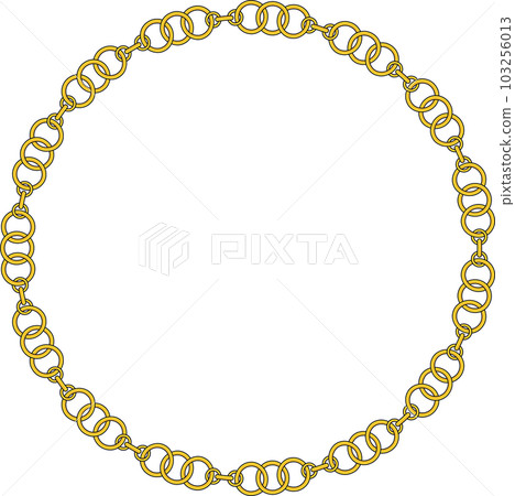 Round Chain frame. Circle chains border. Boho bracelet 103256013