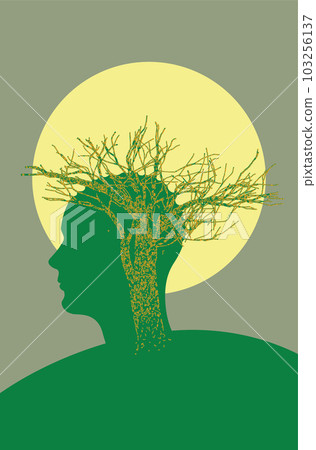 Head and grunge tree 103256137