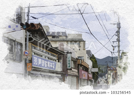 Watercolor-style Ureshino Onsen Kaede no Ki intersection Nagasaki Highway Ureshino City, Saga Prefecture Watercolor-style Ureshino Onsen Kaede no Ki intersection Nagasaki Highway Ureshino City, Saga Prefecture 103256545