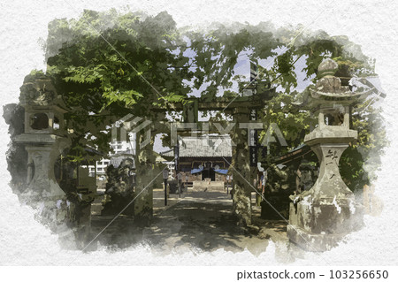 佐賀縣嬉野市豐玉姬神社鳥居，水彩風格的嬉野溫泉 103256650