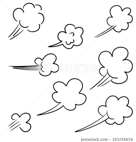 Doodle sketch style of Comic fart cloud hand drawn illustration. for concept design. 103256658
