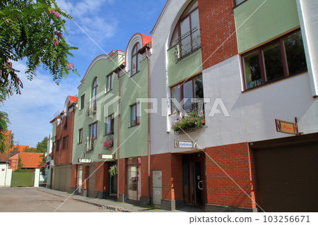 The cityscape of Klaipeda, a city facing the Baltic Sea in Lithuania, one of the Nordic Baltic countries 103256671