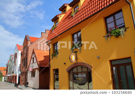 The cityscape of Klaipeda, a city facing the Baltic Sea in Lithuania, one of the Nordic Baltic countries 103256680