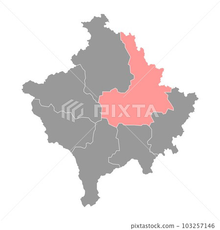 Pristina district map, districts of Kosovo. Vector illustration. Pristina district map, districts of Kosovo. Vector illustration. 103257146