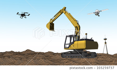 ICT construction ICT construction equipment ICT construction ICT civil engineering ICT construction method (3DCG image) 103259737