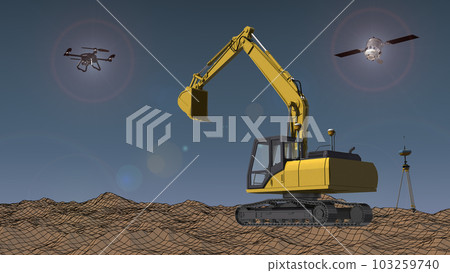 ICT施工 ICT施工設備 ICT施工 ICT土木工程 ICT施工方法（3DCG圖像） 103259740