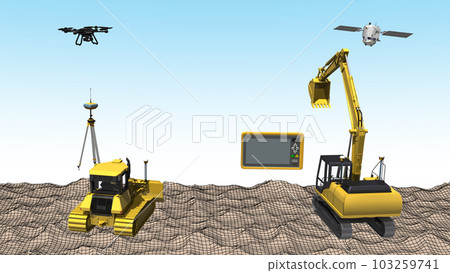 ICT施工 ICT施工設備 ICT施工 ICT土木工程 ICT施工方法(3DCG圖像) ICT施工 ICT施工設備 ICT施工 ICT土木工程 ICT施工方法(3DCG圖像) 103259741