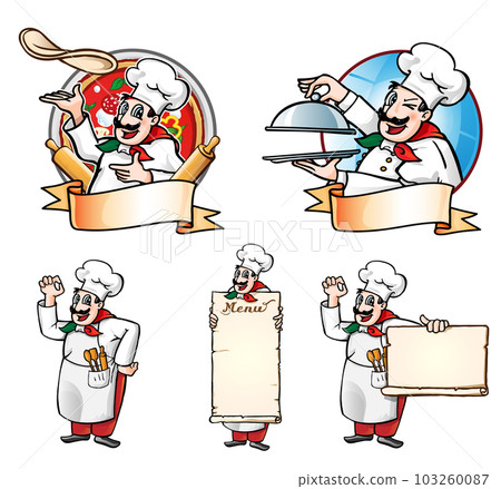 Cartoon chef collection set isolated on white background 103260087