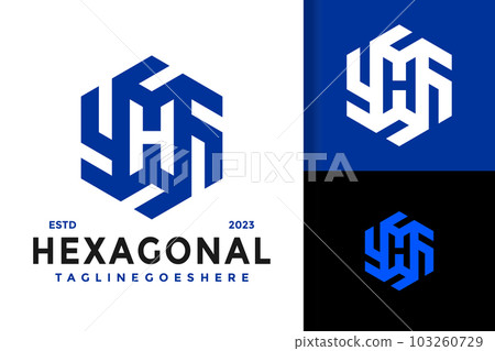 Letter H Hexagonal Monogram Logo vector icon illustration 103260729