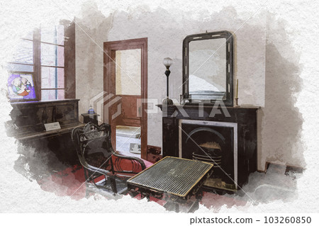 Watercolor-style Nagasaki Glover Garden Former Alt House Living Room Nagasaki City, Nagasaki Prefecture Watercolor-style Nagasaki Glover Garden Former Alt House Living Room Nagasaki City, Nagasaki Prefecture 103260850