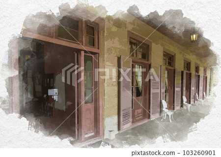 水彩風格的長崎格洛巴花園舊 Alt House 長崎縣長崎市 水彩風格的長崎格洛巴花園舊 Alt House 長崎縣長崎市 103260901