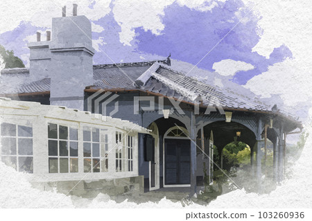 水彩風格 長崎哥拉巴花園 舊哥拉巴屋 長崎縣長崎市 103260936
