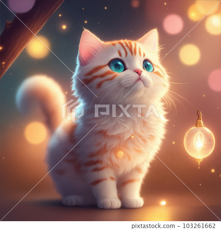 Very detailed cute cat, cinematic lighting effect. Generate Ai. 103261662