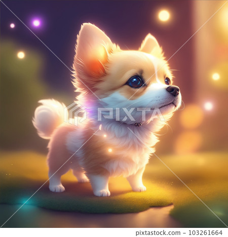 Very detailed cute dog. Generate Ai. 103261664