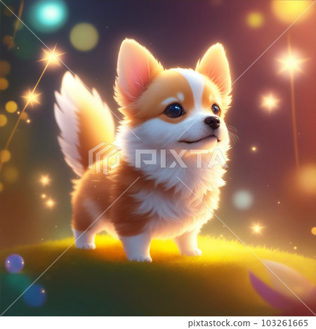 Very detailed cute dog. Generate Ai. 103261665
