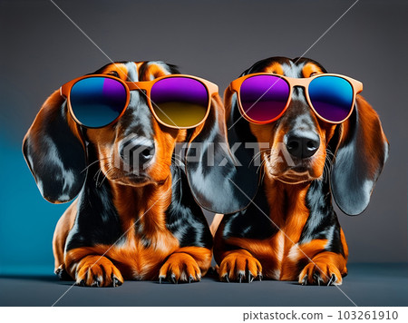 Dachshund with cheap sunglasses