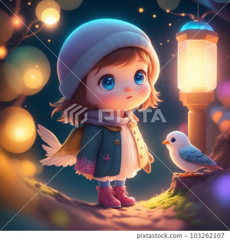 Very detailed cute kid. Generate Ai. 103262107