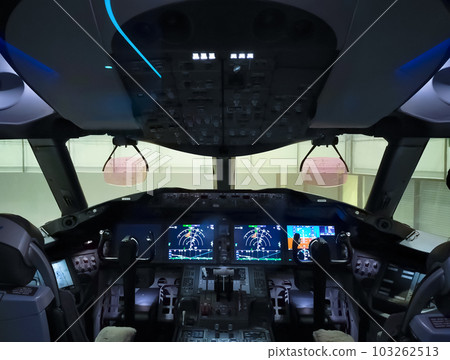 Cockpit of passenger aircraft Cockpit of passenger aircraft 103262513