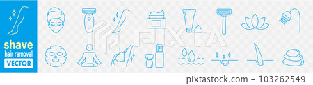 dehairing, hair removal, icon 103262549