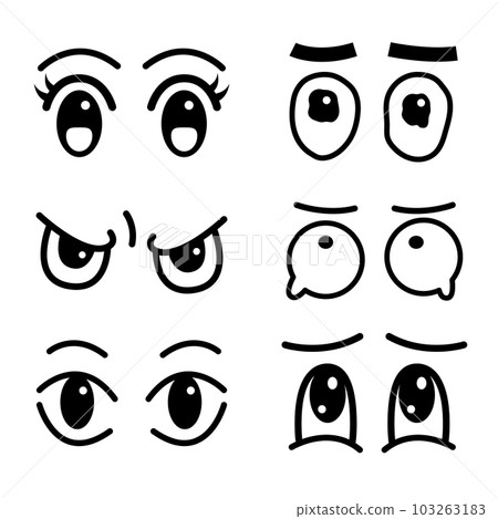 Set of cartoon eyes for element, facial expression, face Set of cartoon eyes for element, facial expression, face 103263183