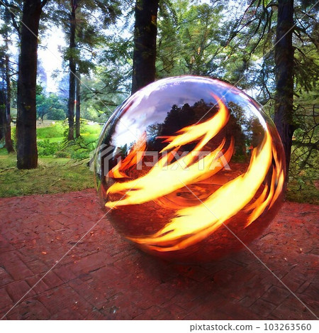 AI generated, sphere of fire 103263560